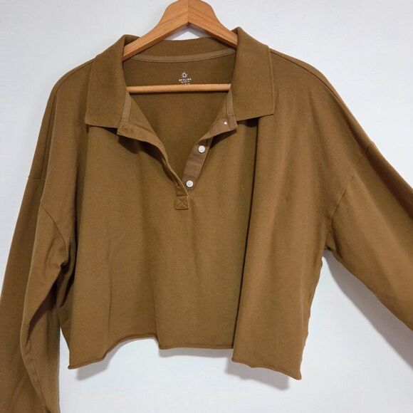 Brown Cropped Polo Shirt - Picture 5 of 14